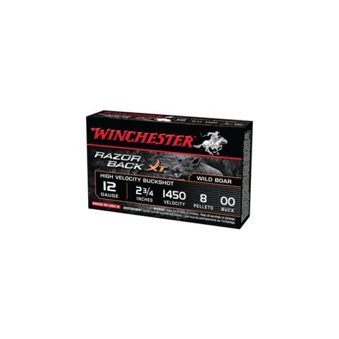 Winchester 12ga 2 3/4" 00 Buck RazorBack Ammunition 5rds - S12RB00