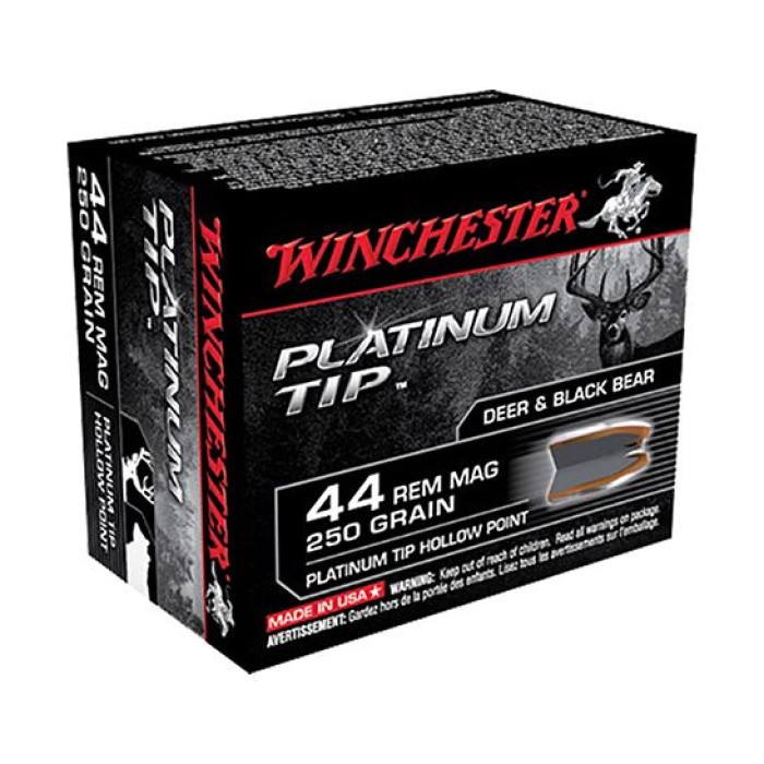 Winchester 44 Magnum 250gr Platinum Tip HP Ammunition 20rds - S44PTHP