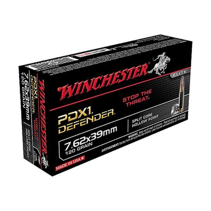 Winchester 7.62x39mm 120gr PDX1 Defender Ammunition 20rds - S76239PDB