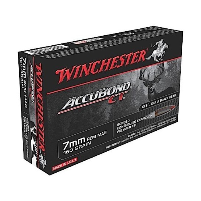 Winchester 7mm Rem Magnum 160gr Accubond CT Rifle Ammunition 20rds - S7MMCT