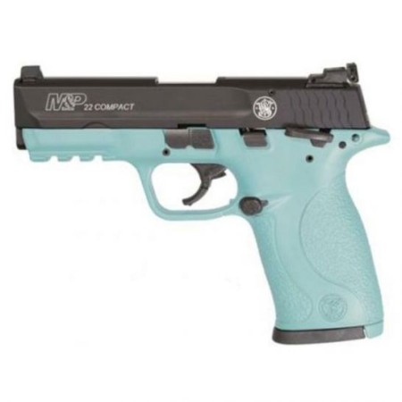 S&W M&P22 Compact .22 LR Pistol, Robin's Egg Blue/Black - 13300