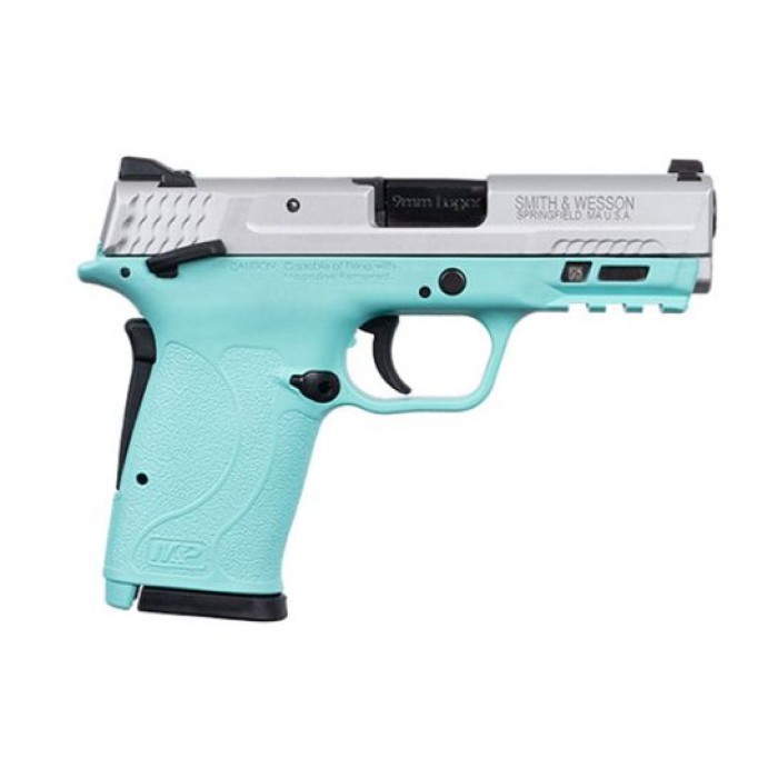 Smith & Wesson S&W M&P M2.0 SHEILD EZ 9MM ROBINS EGG BLUE THUMB SAFETY