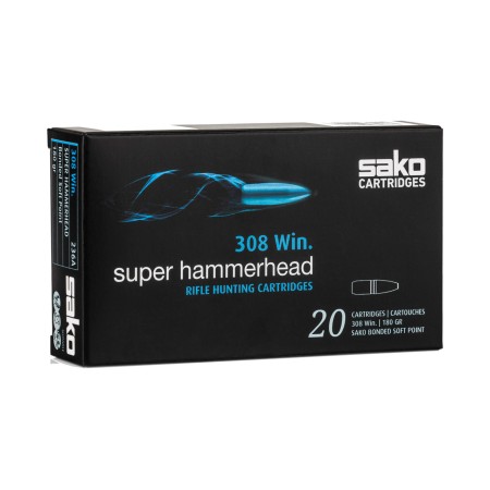 Sako Super Hammerhead .308 Win, 180gr, Bonded Soft Point, 20rd Box