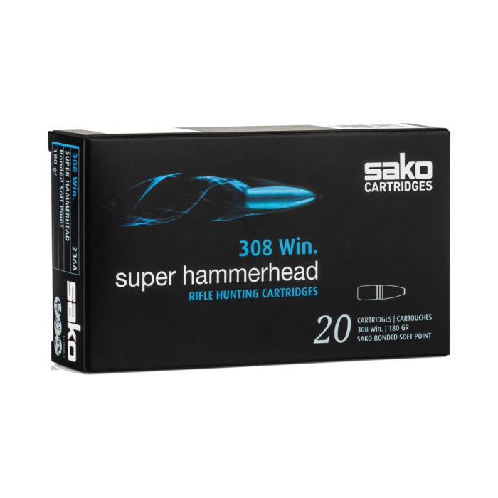 Sako Super Hammerhead .308 Win, 180gr, Bonded Soft Point, 20rd Box