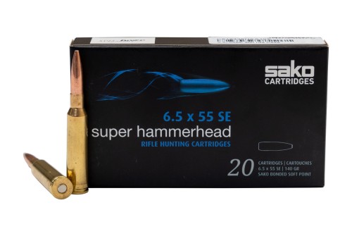 Sako Super Hammerhead 6.5x55mm SE, 140gr, Bonded Soft Point, 20rd Box