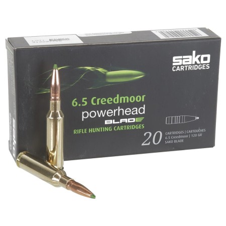 Sako Powerhead Blade 6.5 Creedmoor Ammo 120 Grain Polymer Tip Lead Free 20/10