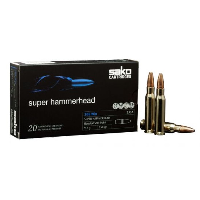 Sako Super Hammerhead 150 gr .308 Winchester Ammunition, 20 Rounds - C629235ASA10X