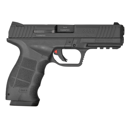 SAR SAR9T 9mm Pistol 17rd 4.4", Black - SAR9TBL