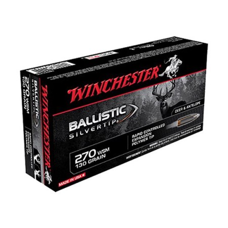 Winchester 270 WSM 130gr Ballistic SilveTip Rifle Ammunition 20rds - SBST2705