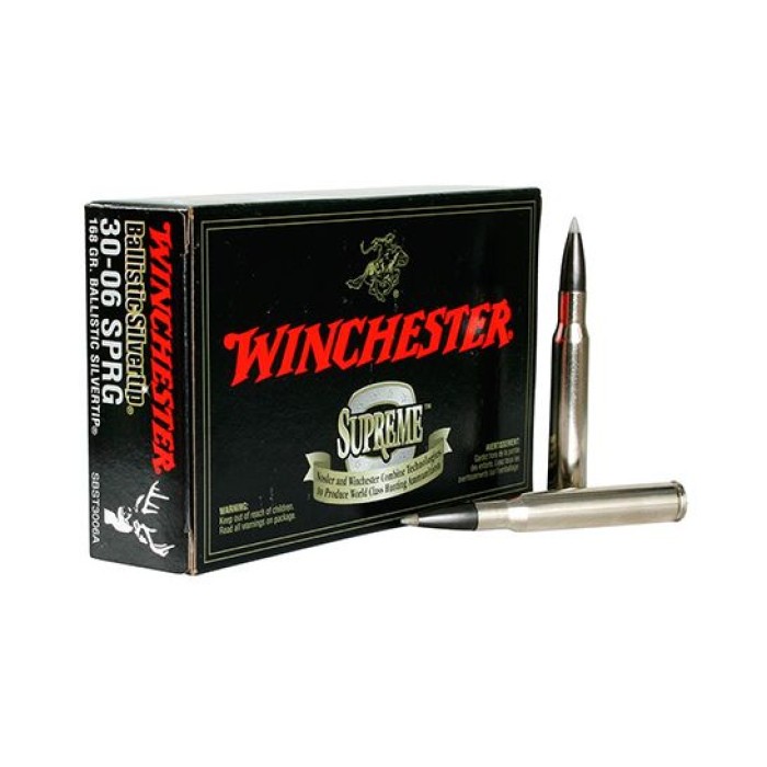 Winchester 30-06 168gr Ballistic Silvertip Rifle Ammunition 20rds - SBST3006A