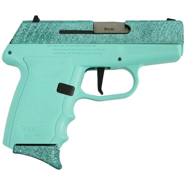 SCCY DVG-1 Sea-Mist Blue Glitter 9mm 3.1" Barrel 10-Rounds