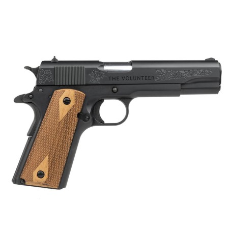 Sds 1911 The Volunteer 45 ACP, 5" Barrel, Engraved Slide, Wood Panel Grips, 7rd