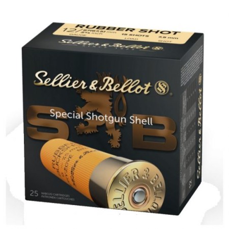 Sellier & Bellot 12ga 2 3/4" Rubber Buck Shot Ammunition 25rds - SB12RSA