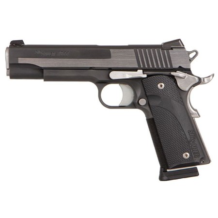 Sig Sauer, 1911 Equinox, Semi-automatic, 1911, Full Size, 45 ACP, 5" Barrel, Aluminum Frame, Black and Silver Color, Right Hand, Manual Safety, Siglite Night Sights, 8Rd, 2 Magazines