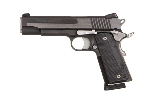 Sig Sauer, 1911 Equinox, Semi-automatic, 1911, Full Size, 45 ACP, 5" Barrel, Aluminum Frame, Black and Silver Color, Right Hand, Manual Safety, Siglite Night Sights, 8Rd, 2 Magazines