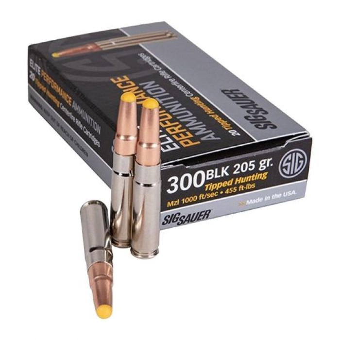 Sig Sauer Elite Hunter Tipped .300 AAC Blackout 205 gr Tipping Hunting Subsonic