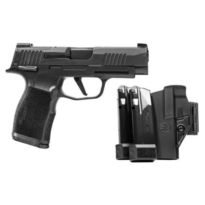 Sig P365 XL MS TacPac 9mm Pistol With 3 Mags & Holster, Black - 365XL-9-BXR3-MS-TACPAC