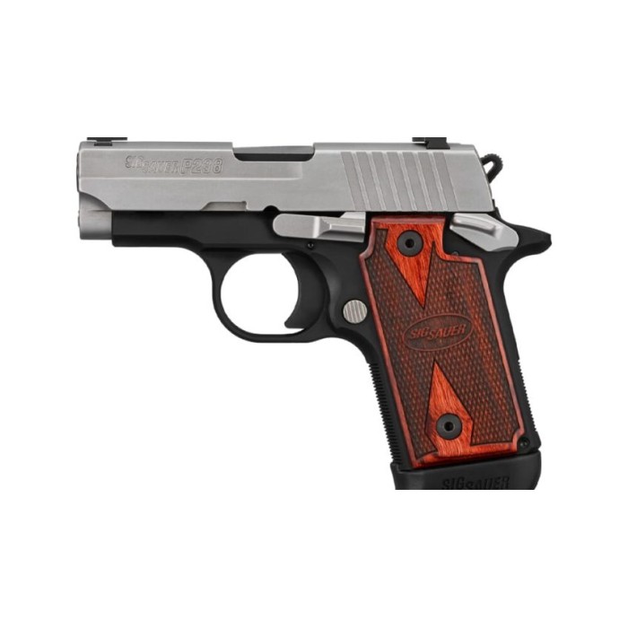 SIG SAUER P238 Two-Tone 380 ACP 2.7in 6rd/7rd Mags Wood Grips Micro-Compact Pistol (238-380-TXR3)