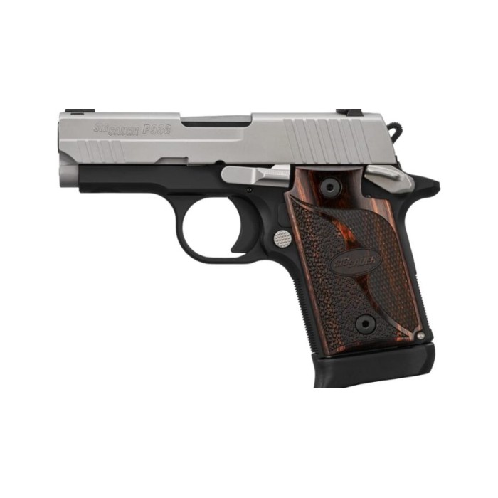 SIG SAUER P938 9mm 3in 7rd Two-Tone Micro-Compact Single Action Pistol (938-9-TXR3-AMBI)