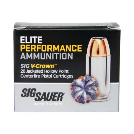 Sig Sauer 45 Colt 230gr JHP V-Crown Elite Performance Ammunition 20rds - E45LC1-20