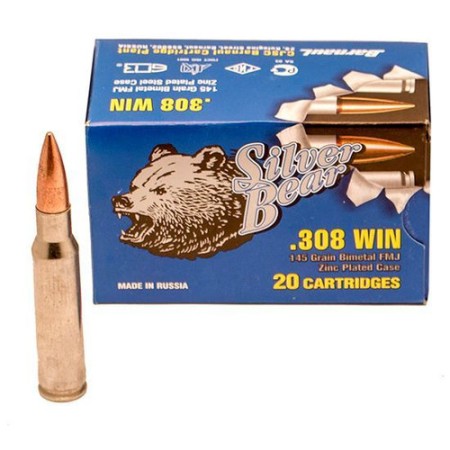 Silver Bear Ammo .308 Win. - 145gr. Fmj Zinc Plated 20-pack