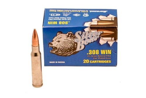 Silver Bear Ammo .308 Win. - 145gr. Fmj Zinc Plated 20-pack