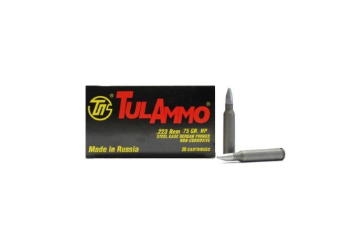 Tula 223 Remington 75gr HP Steel Cased Ammunition 20rds - TA223675