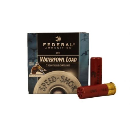 FEDERAL 12GA SPEED-SHOK HIGH VELOCITY STEEL SHOTSHELL AMMUNITION 3" 1-1/8OZ SHOT SIZE 1 - WF143 1