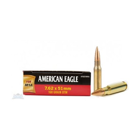 American Eagle 7.62x51mm M1A 168gr OTM Ammunition 20rds - A76251M1A