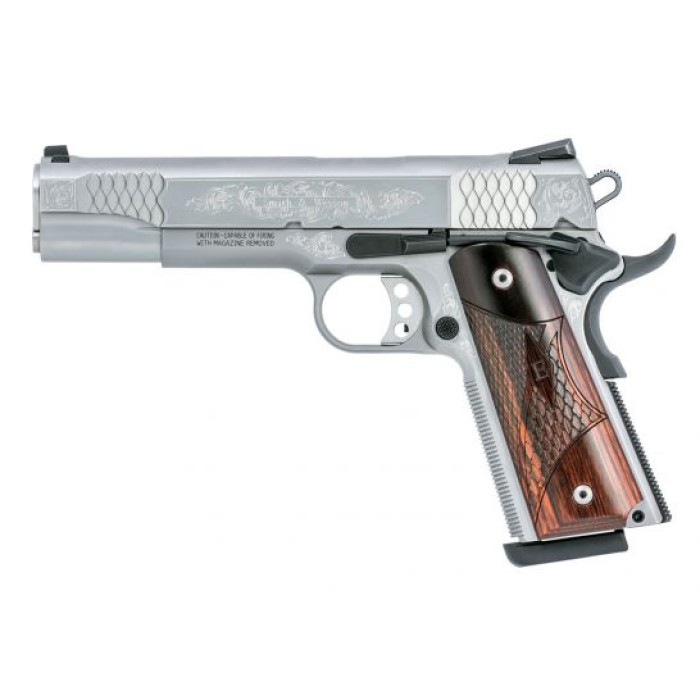 Smith & Wesson 1911 Engraved .45 ACP Pistol, Stainless - 10270