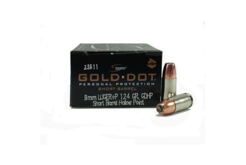 Speer 9mm+P 124gr Gold Dot (Short Barrel) Ammunition 20rds - 23611