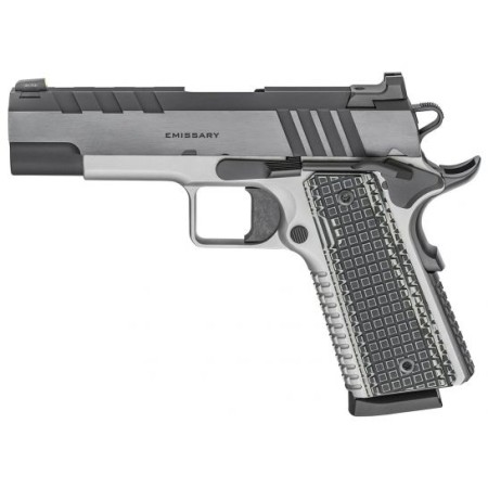 Springfield 1911 Emissary 4.25" .45 ACP Pistol, Stainless/Black - PX9218L