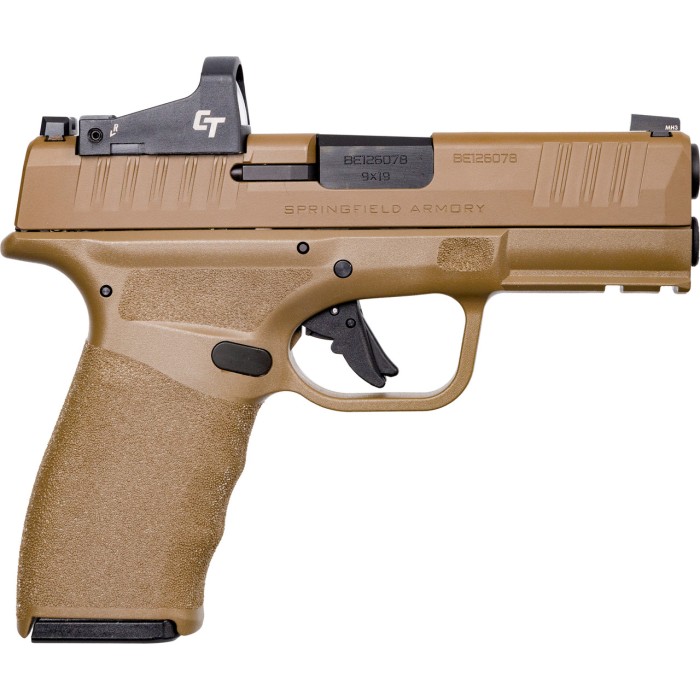 Springfield Hellcat Pro 9mm, 3.7" Barrel, FDE, OSP, Crimson Trace CT-1500, 10rd