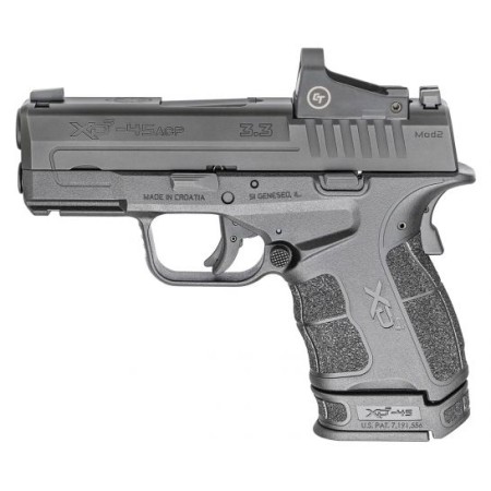 Springfield XD-S Mod 2 OSP 3.3" .45 ACP Pistol With Crimson Trace Red Dot, Black - XDSG93345BCT