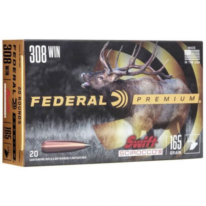 Federal 165 gr Swift Scirocco II .308 Win Ammo - P308SS1