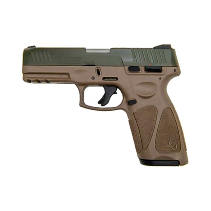 Taurus G3 9mm, 4" Barrel, Adj. Rear/White Dot Front, ODG/Brown, 15rd/17rd