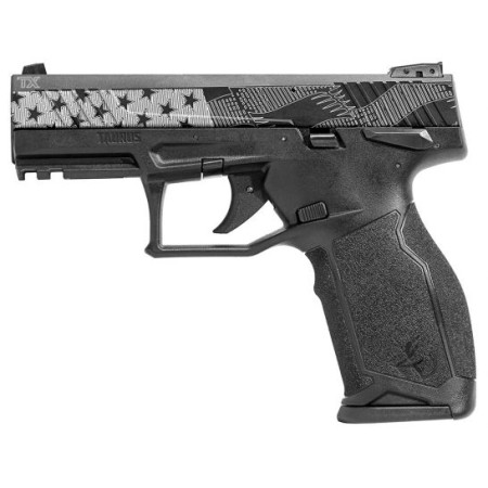 Taurus TX22 Engraved Flag .22 LR Pistol, Black - 1-TX22141-US1