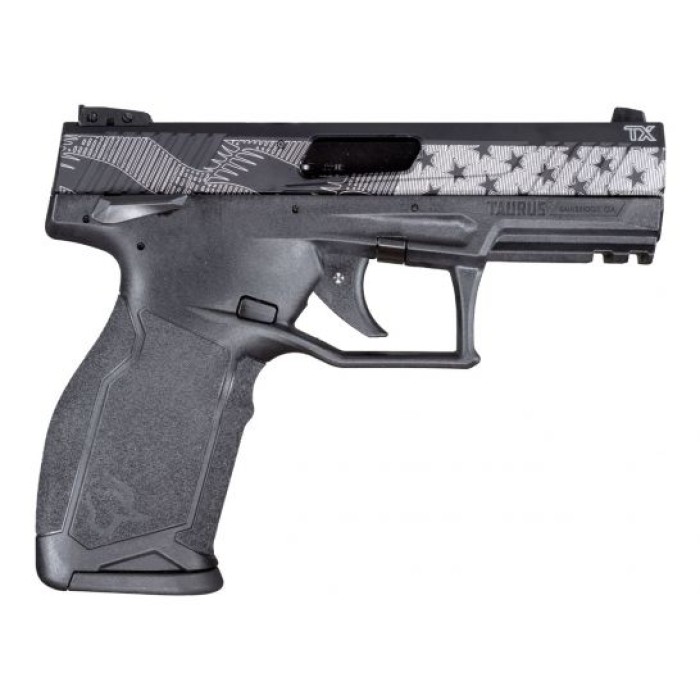 Taurus TX22 US Flag .22 LR Pistol, Black - 1-TX22141-10US1