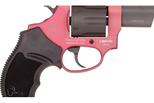 Taurus 2856021ULC15 856 Ultra-Lite 38 Spl + P 6 Round 2" Matte Black Cylinder Pink Frame Black Rubber Grip