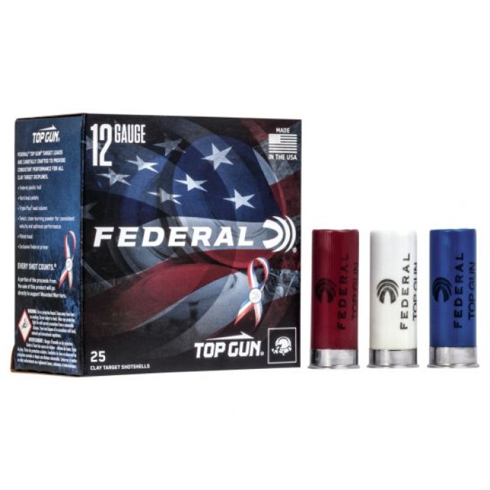 Federal 12ga 2.75" #8 Top Gun Red White Blue Shotshell Ammunition 25rds - TGL12US 8