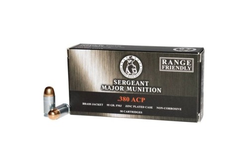 Tula Premium Brand Sergeant Major Nickel/Brass Jacketed Steel Case 380 95gr Range Friendly 1000rd Case (20x50rd Boxes)