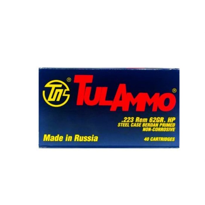 Tula 223 62gr Hollow Point 40ct - Steel Casing