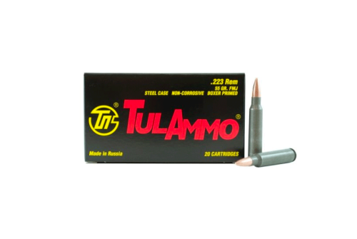 Tula 223 Ammo 55 Grain FMJ Steel Case, 20 rds/box - TA223550