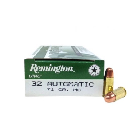 Remington UMC Brass .32 ACP 50-Rounds FMJ