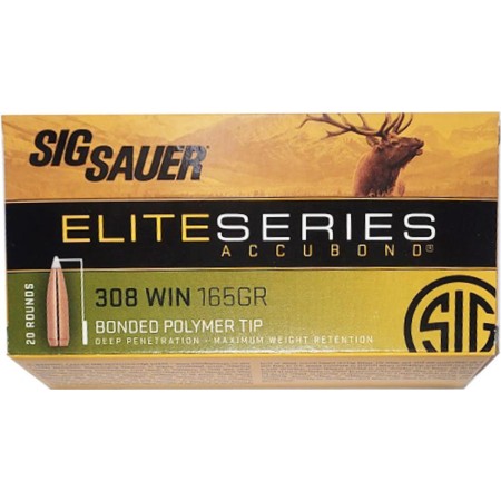 Sig Sauer Elite Accubond Hunting Ammo 308 Win 165-Grain 20-Rounds AB