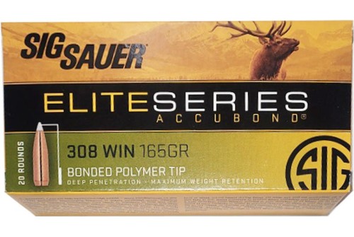 Sig Sauer Elite Accubond Hunting Ammo 308 Win 165-Grain 20-Rounds AB