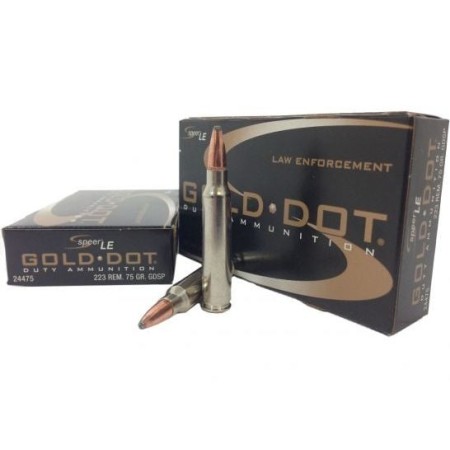 Speer Gold Dot 223 75gr, Soft Point, 20rd/Box