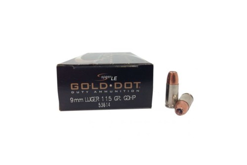 9mm - 115 Grain JHP - Speer Gold Dot  - 50 Rounds