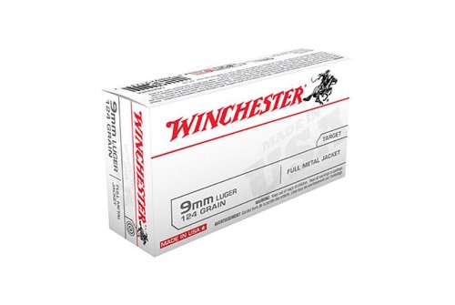 Winchester USA 9mm 124gr FMJ Ammunition 50rds - USA9MM