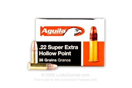 Aguila Ammunition .22LR Hight Vel HP 38 Grain Brass Case Rimfire Ammo, 50 Rounds, AGUI1B220335